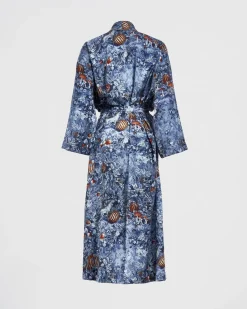 Outlet Fable England Nocturnal Garden Kimono Midnight Blue