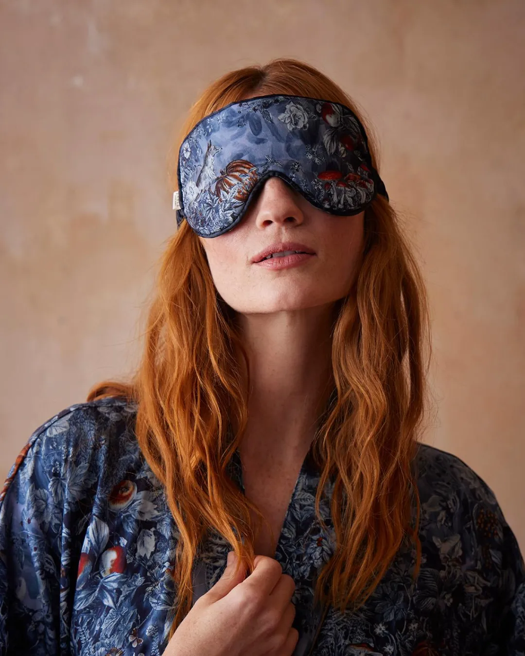 Best Fable England Nocturnal Garden Sleep Mask Midnight Blue