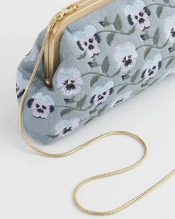 Outlet Fable England Pansy Victoriana Blue Clutch