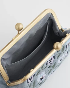 Outlet Fable England Pansy Victoriana Blue Clutch