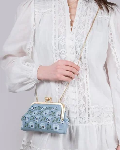 Outlet Fable England Pansy Victoriana Blue Clutch