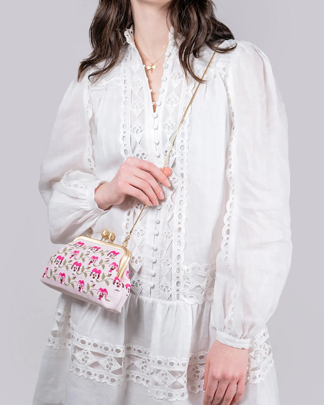 Online Fable England Pansy Victoriana Pink Clutch
