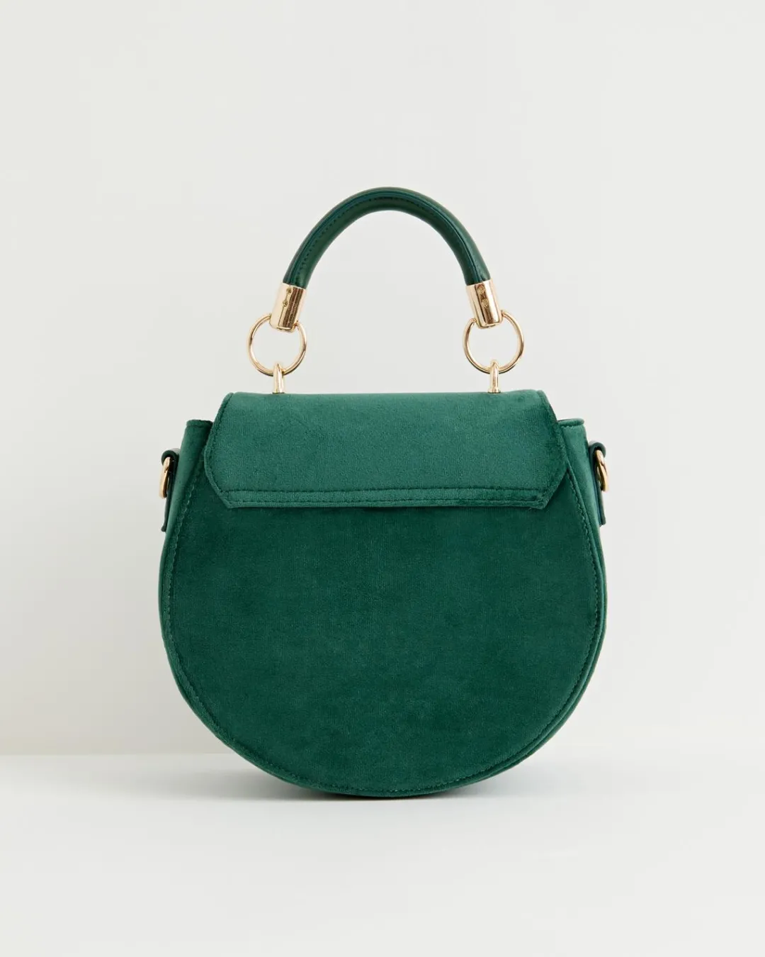 New Fable England Robin Love Velvet Embroidered Saddle Bag - Fern Green