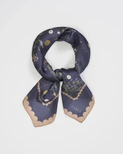 Hot Fable England Running Bunny Toile Navy Square Scarf