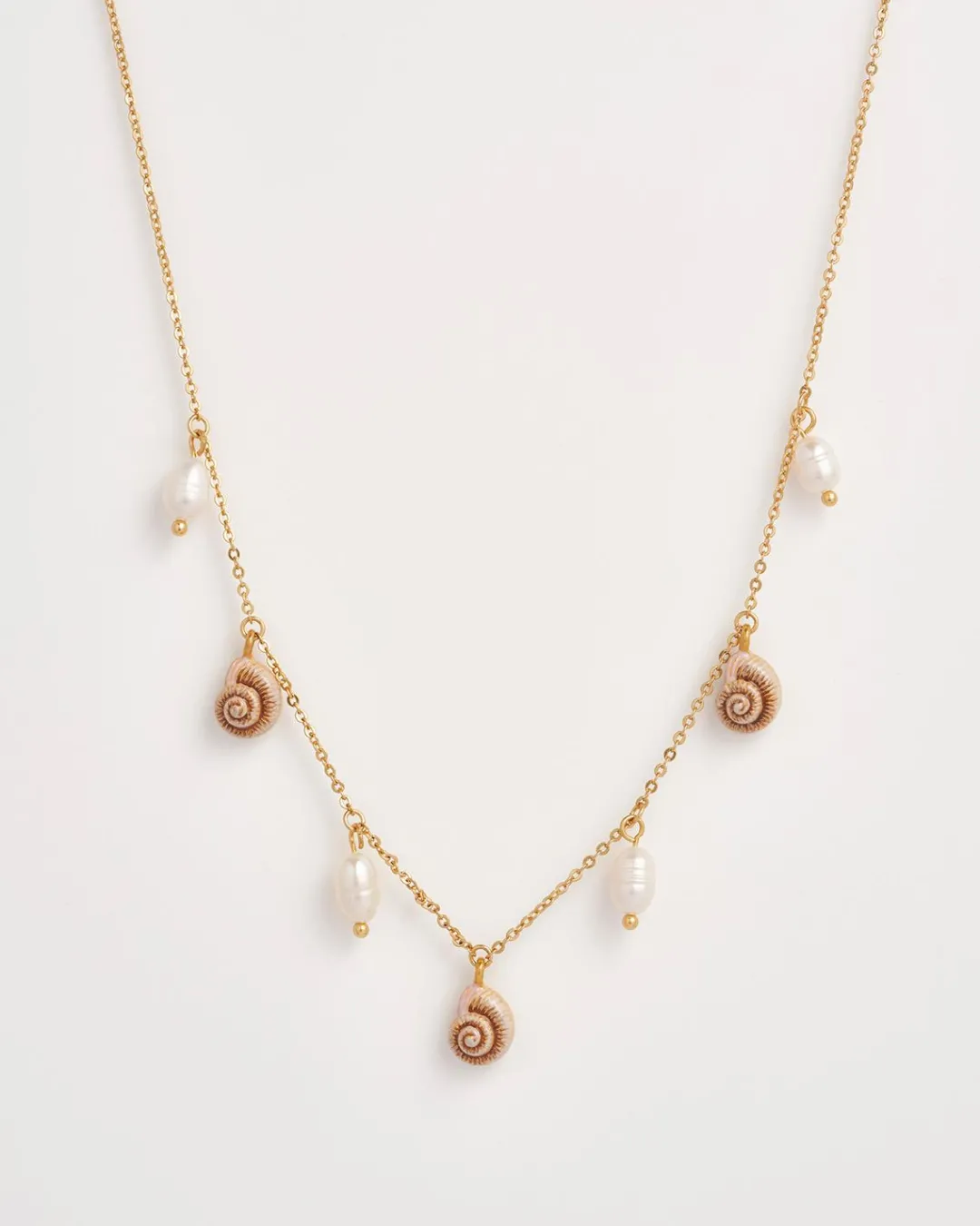 Sale Fable England Sea Snail Charm & Pearl Necklace