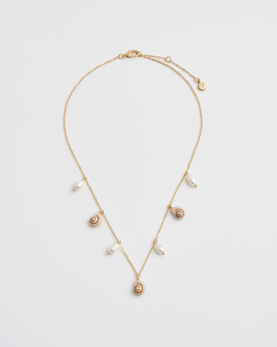 Sale Fable England Sea Snail Charm & Pearl Necklace