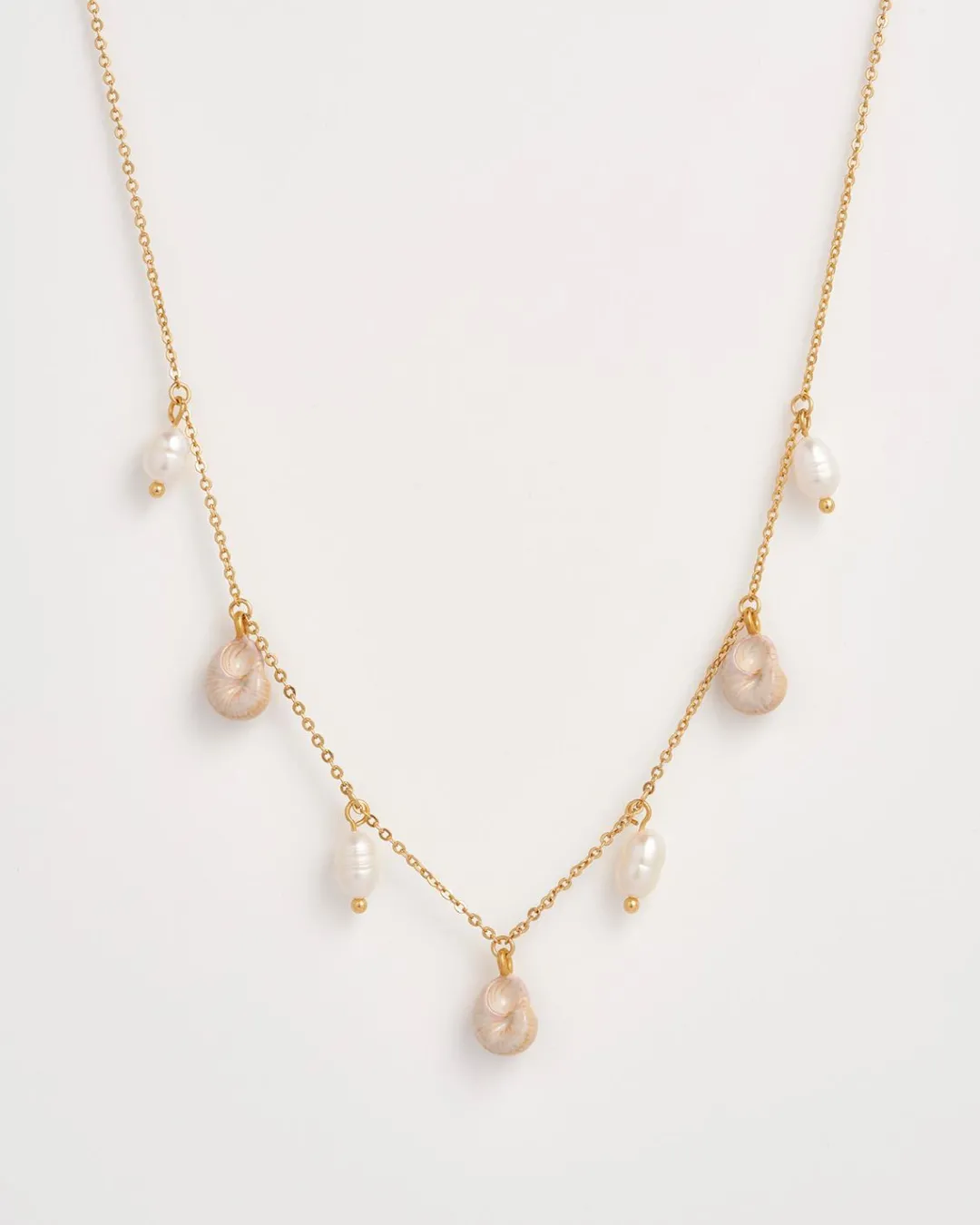 Sale Fable England Sea Snail Charm & Pearl Necklace