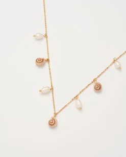 Sale Fable England Sea Snail Charm & Pearl Necklace