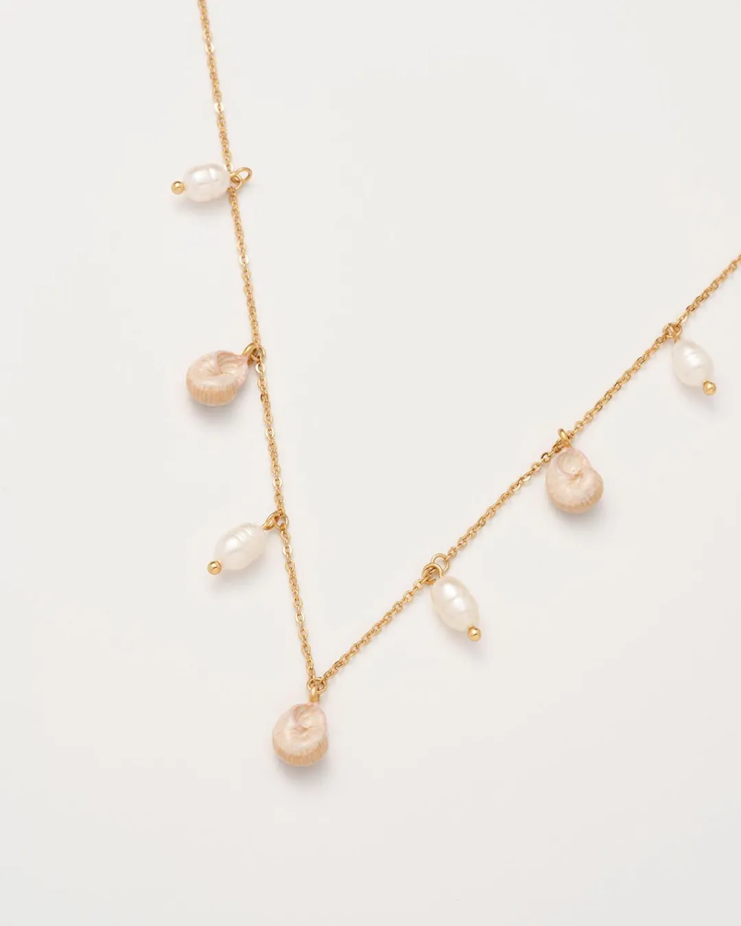 Sale Fable England Sea Snail Charm & Pearl Necklace