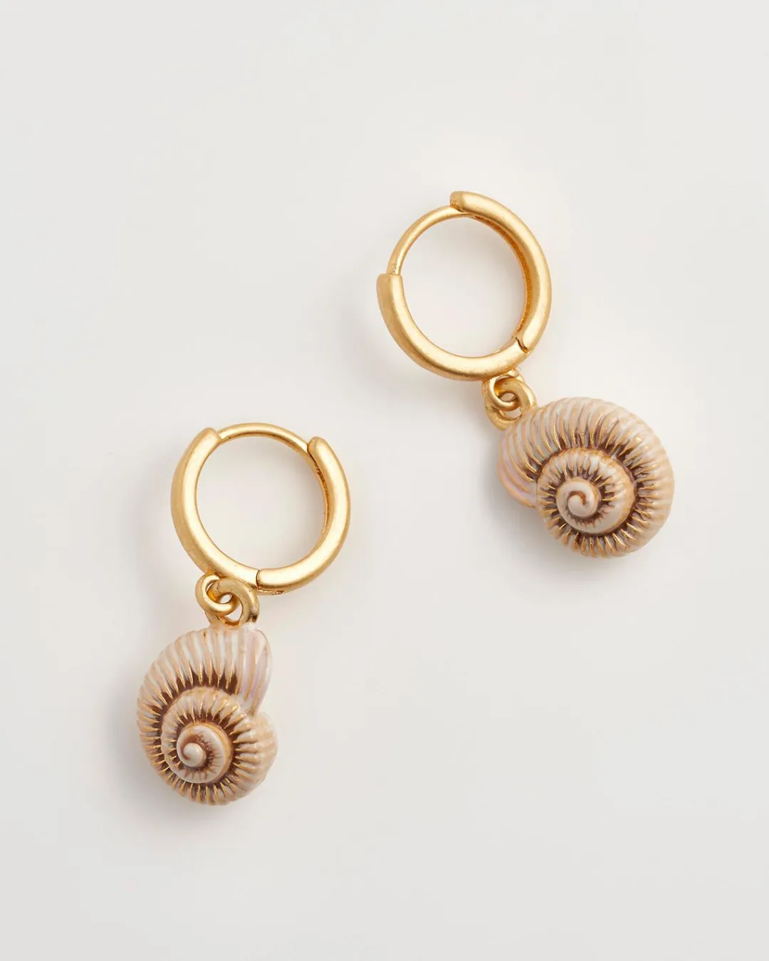 Clearance Fable England Sea Snail Shell Huggie Hoops