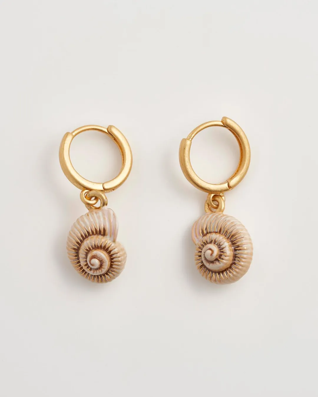Clearance Fable England Sea Snail Shell Huggie Hoops