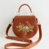 Sale Fable England Sleepy Fawn Embroidered Satin Saddle Bag
