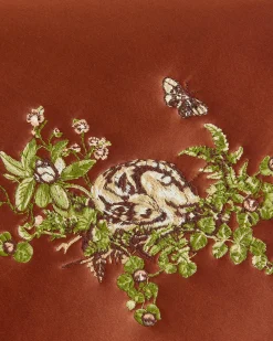 Sale Fable England Sleepy Fawn Embroidered Satin Saddle Bag