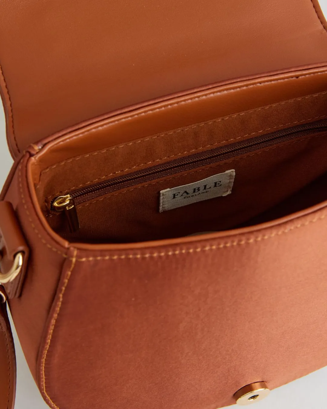 Sale Fable England Sleepy Fawn Embroidered Satin Saddle Bag