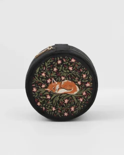 Discount Fable England Sleepy Fox Round Jewelry Box