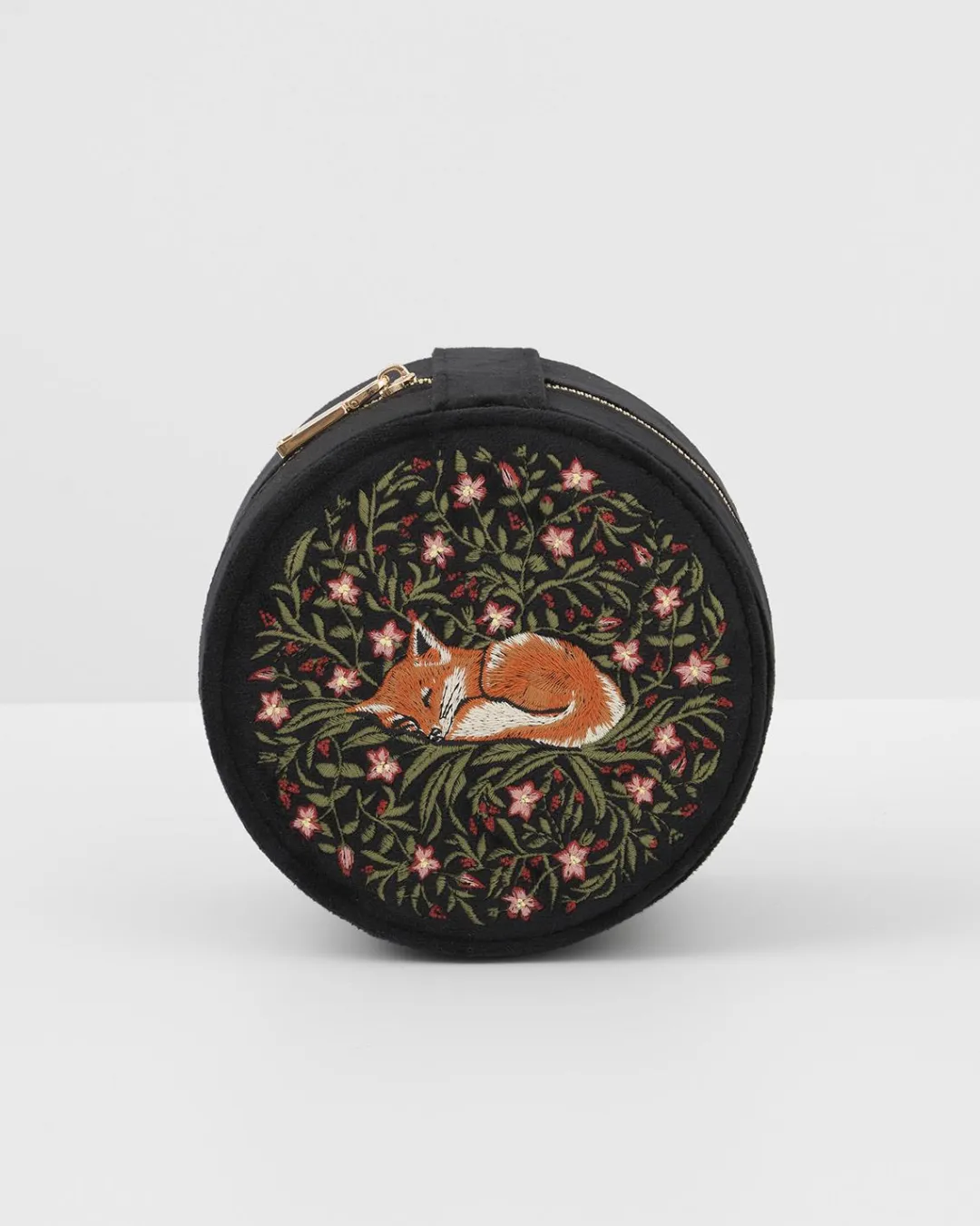 Discount Fable England Sleepy Fox Round Jewelry Box