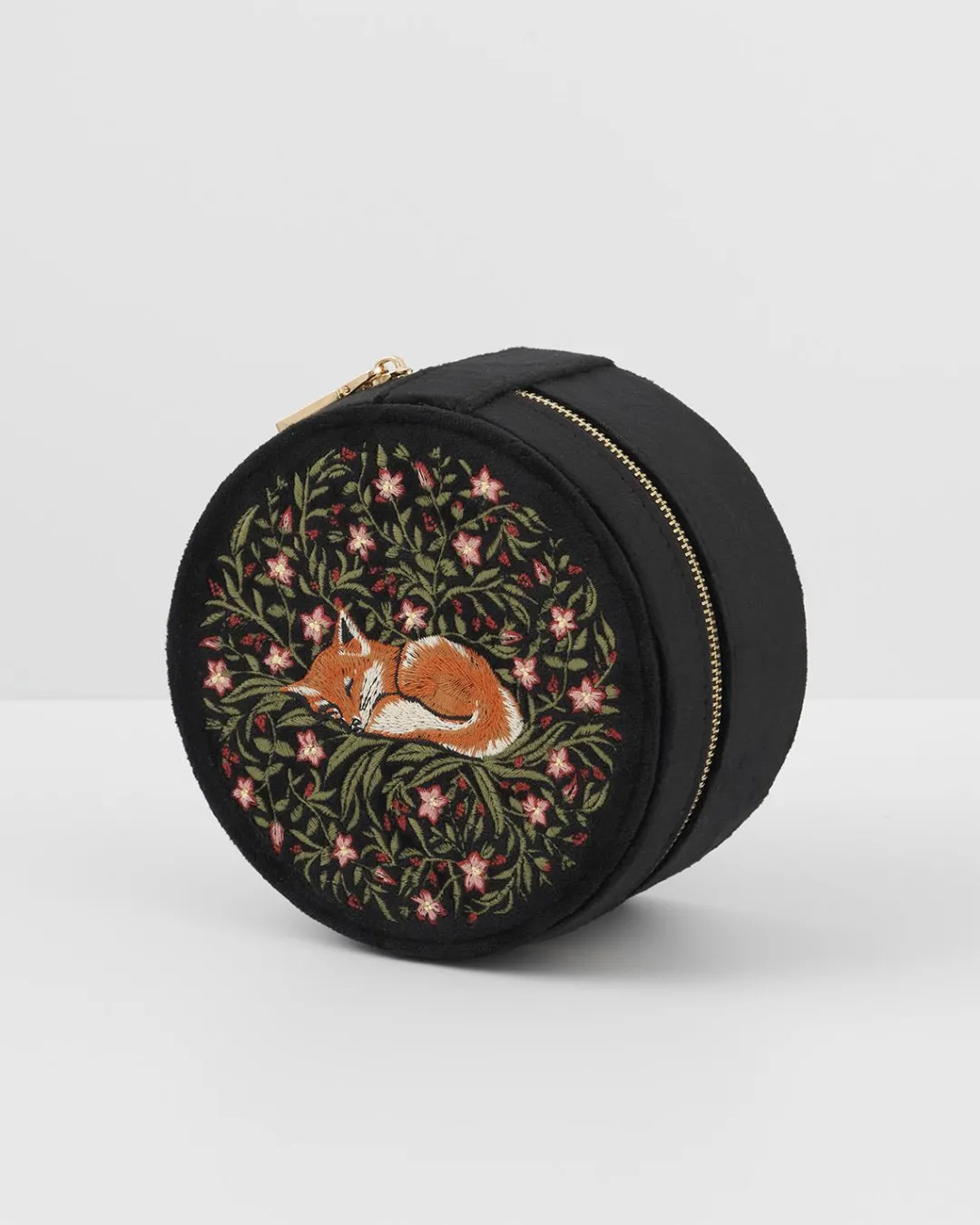 Discount Fable England Sleepy Fox Round Jewelry Box