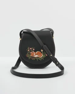 Clearance Fable England Sleepy Fox Saddle Purse
