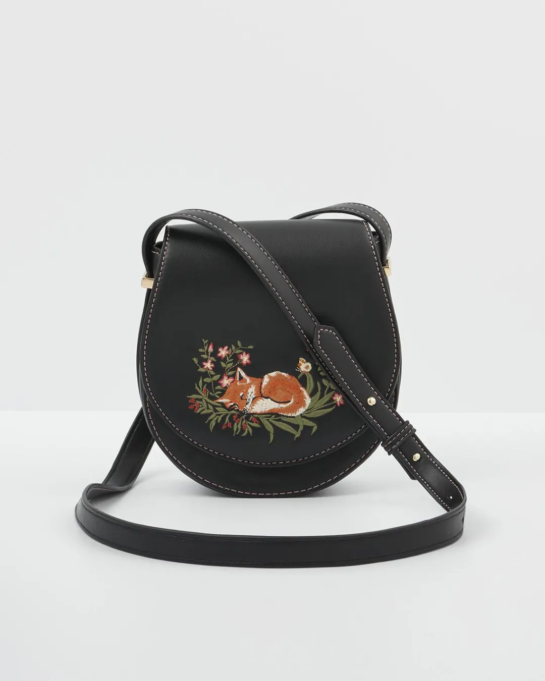 Clearance Fable England Sleepy Fox Saddle Purse