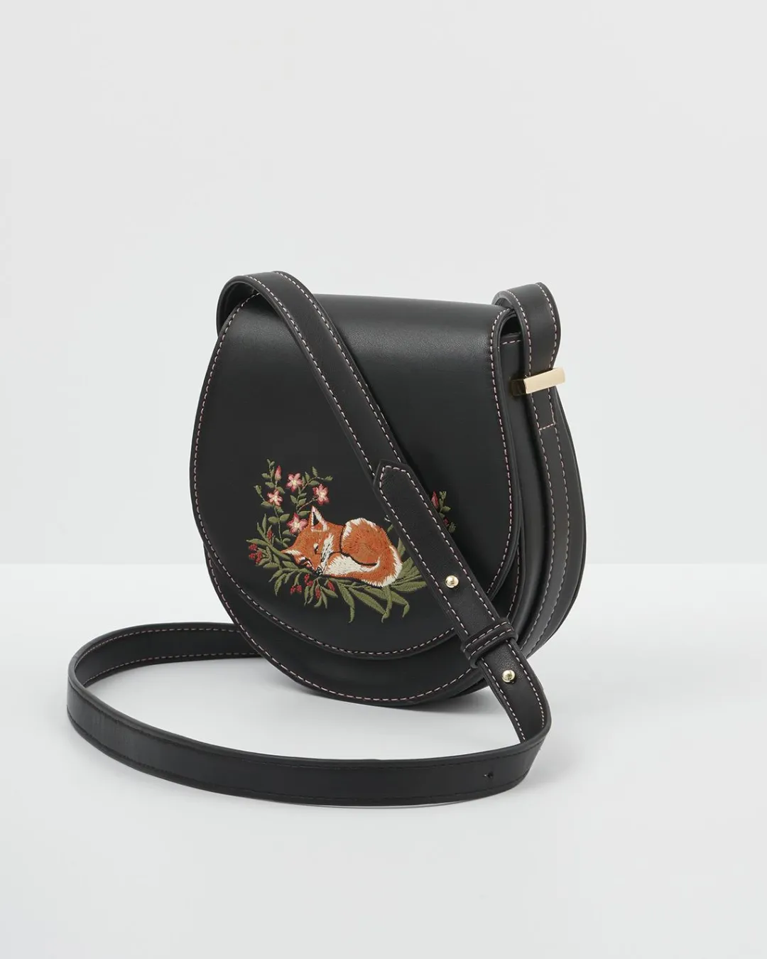 Clearance Fable England Sleepy Fox Saddle Purse