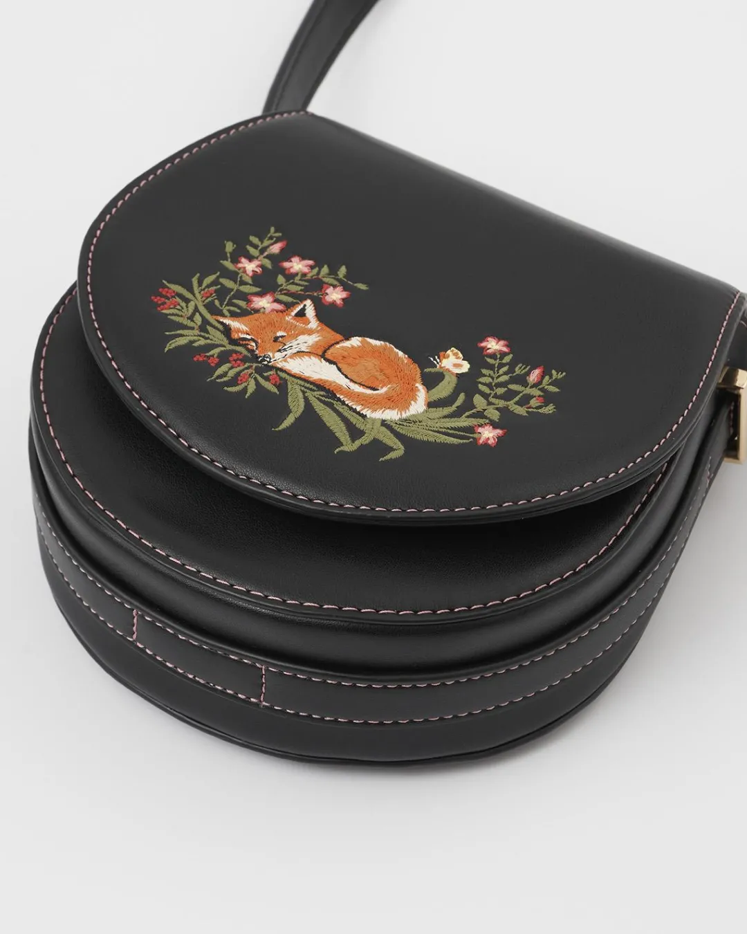 Clearance Fable England Sleepy Fox Saddle Purse