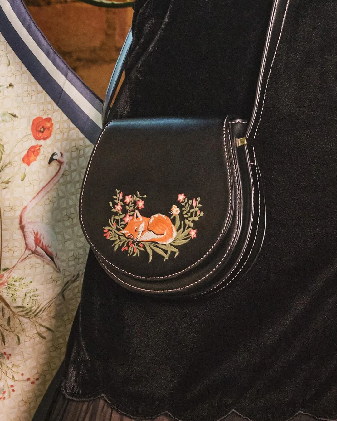 Clearance Fable England Sleepy Fox Saddle Purse