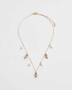 New Fable England Spiral Shell Charm & Pearl Necklace