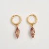 New Fable England Spiral Shell Huggie Hoops