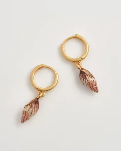 New Fable England Spiral Shell Huggie Hoops
