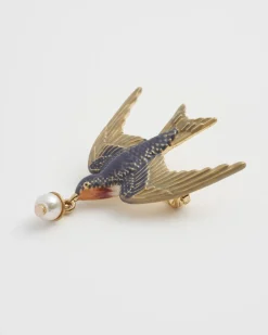 Sale Fable England Swallow & Pearl Pin