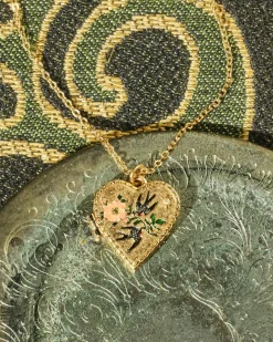 Best Fable England Swallow Heart Locket Chain Necklace
