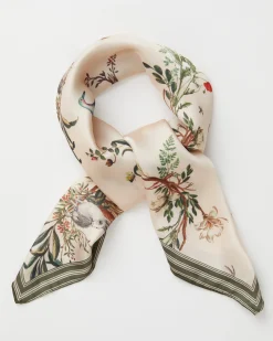 Discount Fable England Toile de Jouy Olive Green Square Scarf