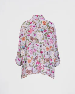 Clearance Fable England Tree of Life Blue Short Kimono