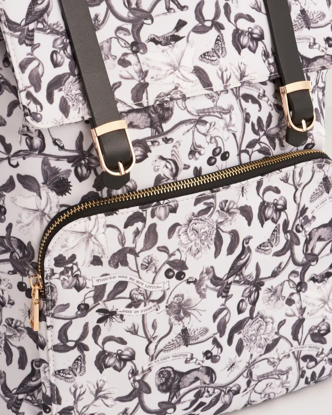 Fashion Fable England Tree Of Life Monochrome Medium Backpack
