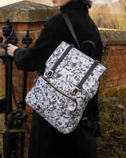 Fashion Fable England Tree Of Life Monochrome Medium Backpack
