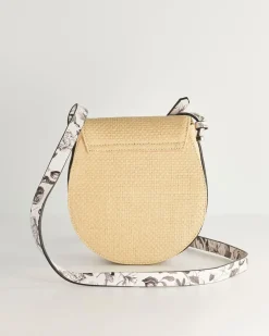 Online Fable England Tree Of Life Monochrome Raffia Saddle Bag