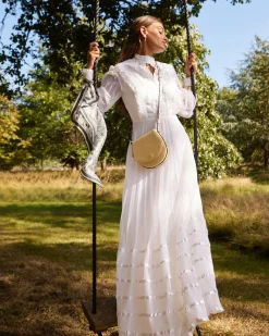 Online Fable England Tree Of Life Monochrome Raffia Saddle Bag