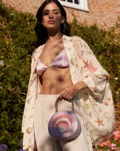 Outlet Fable England Whispering Sands Lotus Pink Short Kimono