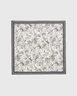 Online Fable England Wolf Garden Black Square Scarf