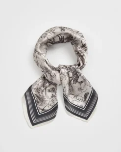 Online Fable England Wolf Garden Black Square Scarf