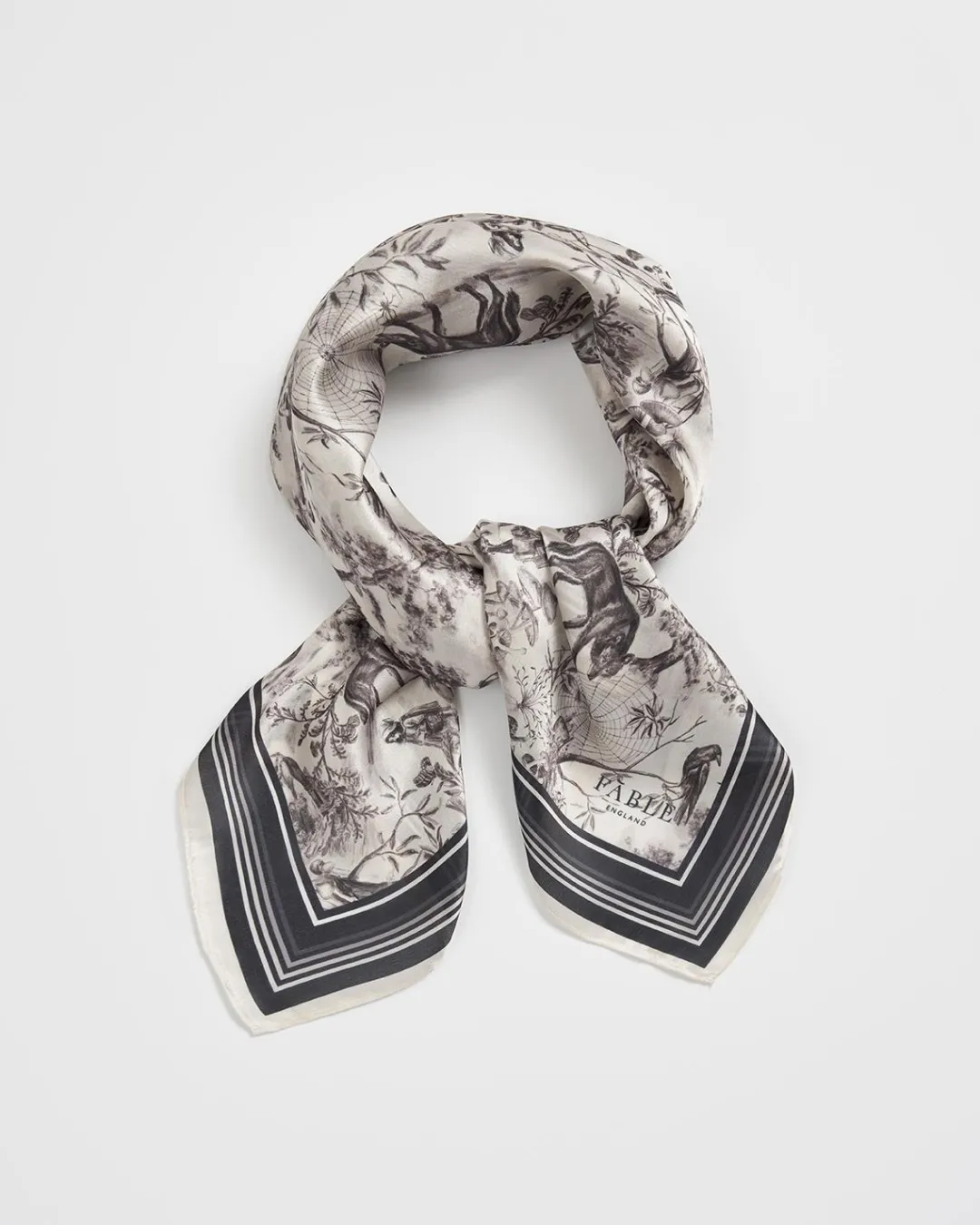 Online Fable England Wolf Garden Black Square Scarf