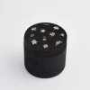 Best Fable England Wolf Garden Ditsy Black Velvet Embroidery Jewelry Box