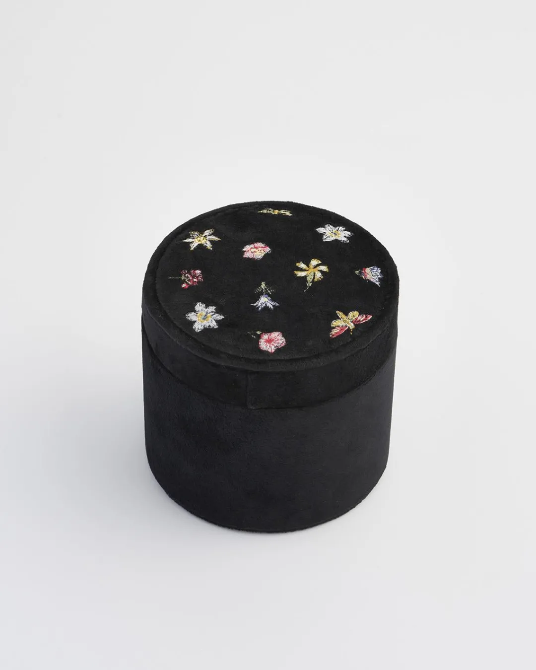 Best Fable England Wolf Garden Ditsy Black Velvet Embroidery Jewelry Box