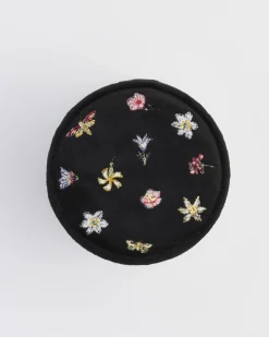 Best Fable England Wolf Garden Ditsy Black Velvet Embroidery Jewelry Box