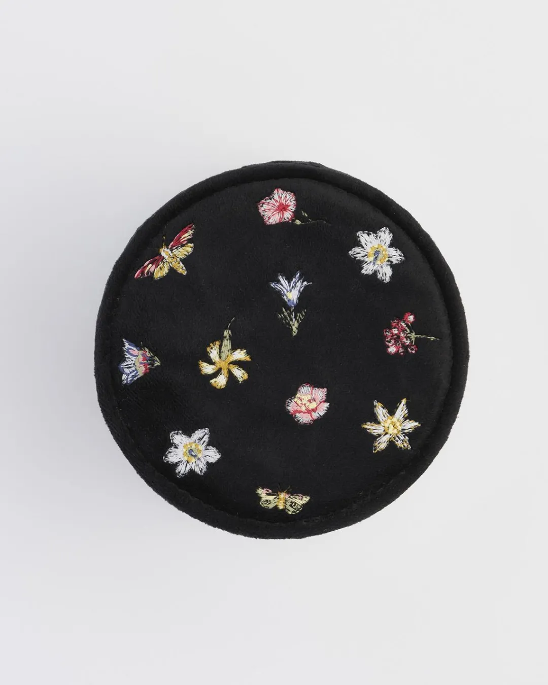 Best Fable England Wolf Garden Ditsy Black Velvet Embroidery Jewelry Box