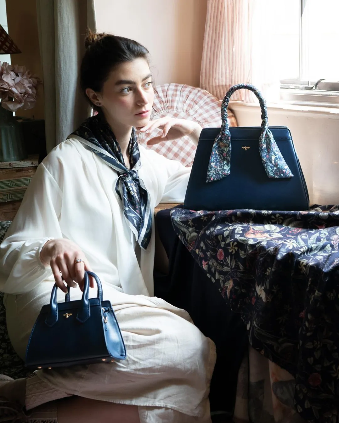 Online Fable England Wolf Garden Mini Navy Tote