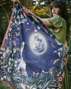 Discount Fable England Wolf Garden Narrative Square Scarf