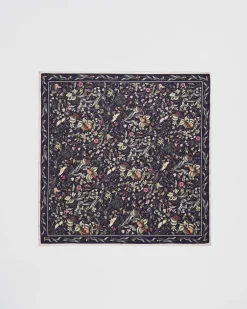 Online Fable England Wolf Garden Navy Square Scarf