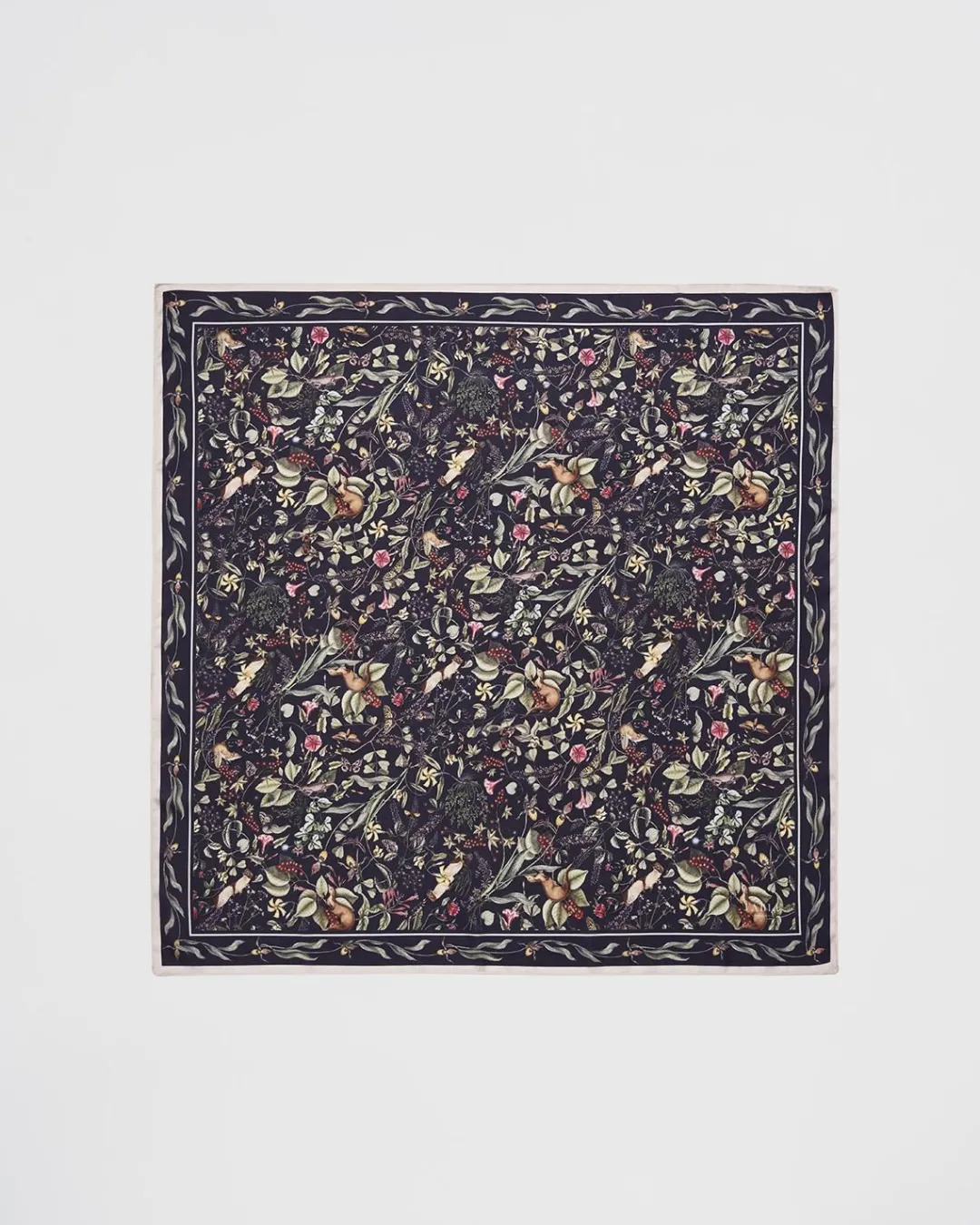 Online Fable England Wolf Garden Navy Square Scarf
