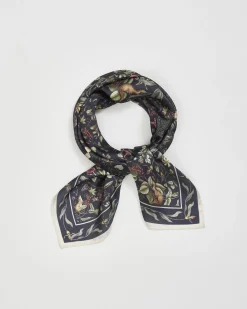 Online Fable England Wolf Garden Navy Square Scarf